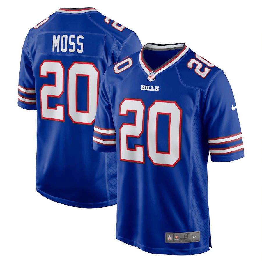 Men Buffalo Bills #20 Zack Moss Nike Royal Game NFL Jersey